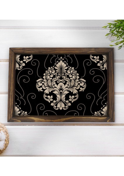 Gift Retro Motif Tasarımlı Doğal Ahşap Tepsi-10 modelleri