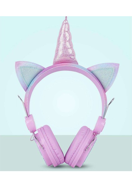 Sevimli Tek Boynuzlu At Rhinestones Glitter Çocuklar Kızlar Için Kulak Kulaklık Üzerinde Stereo -, 1.2 M Pembe 2 (Yurt Dışından)