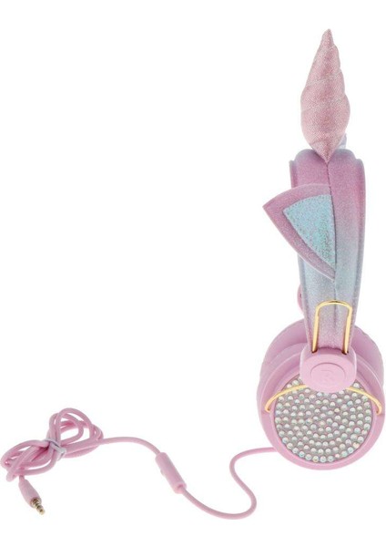 Sevimli Tek Boynuzlu At Rhinestones Glitter Çocuklar Kızlar Için Kulak Kulaklık Üzerinde Stereo -, 1.2 M Pembe 2 (Yurt Dışından)