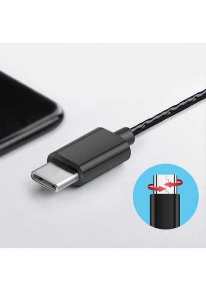 USB C Ses Kontrolü Kulaklıklar Kablolu Kulak Hifi Stereo Kulakiçi Mikrofon Gül Altın ile (Yurt Dışından) fırsatları