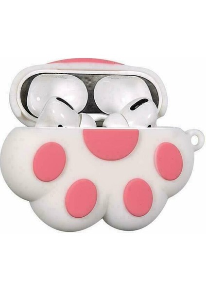 Apple Airpods Pro Kılıf Beyaz Pati - Airpods Pro Uyumlu