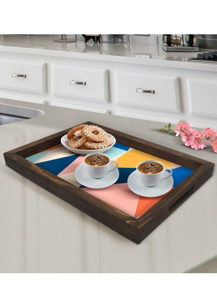 Gift Modern Art Tasarımlı Doğal Ahşap Tepsi-8 fiyatları