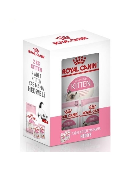 Kitten Yavru Kedi Maması 2 kg + 2 Kitten Gravy 85 gr Yaş Mama