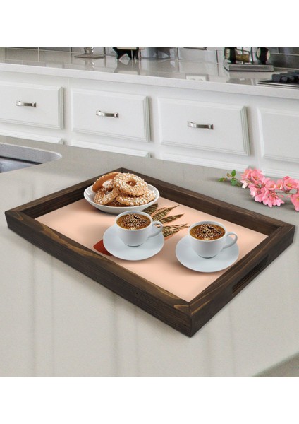 Gift Bitki Tasarımlı Doğal Ahşap Tepsi-1 fiyatları