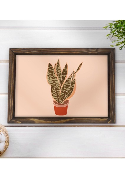 Gift Bitki Tasarımlı Doğal Ahşap Tepsi-1 modelleri