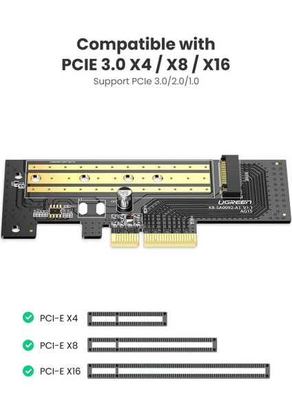 PCIe 3.0 X4 Nvme M.2 SSD Dönüştürücü Adaptör