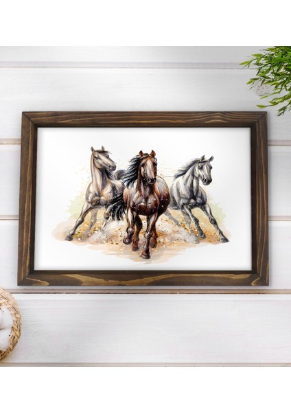 Gift Atlar Tasarımlı Doğal Ahşap Tepsi-1 modelleri