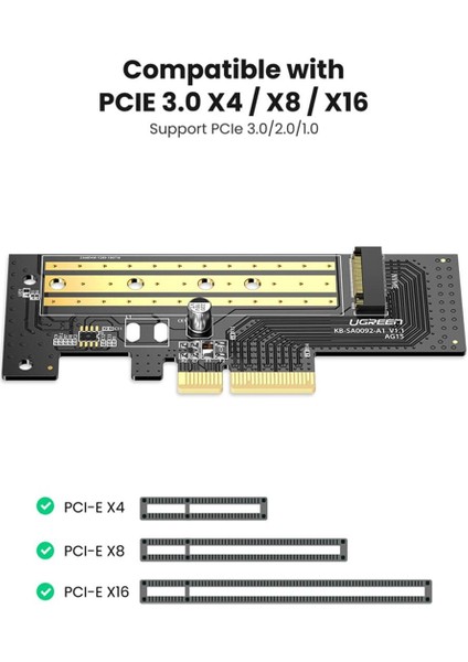 PCIe 3.0 M.2 Nvme ve Ngff Okuyucu Adaptör Kartı