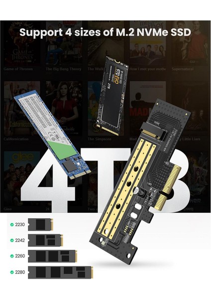 PCIe 3.0 M.2 Nvme ve Ngff Okuyucu Adaptör Kartı