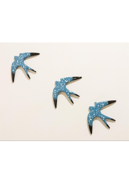 Antioch Artdesign Üçlü Kırlangıç Duvar Süsü Üçlü Kuş Bahçe Balkon Süsü Ev Dekor Hediyelik Eşya