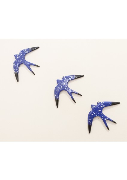 Antioch Artdesign Üçlü Kırlangıç Duvar Süsü Üçlü Kuş Bahçe Balkon Süsü Ev Dekor Hediyelik Eşya