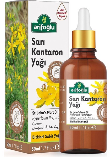 Sarı Kantaron Yağı 50 ml – Cilt Onarıcı ve Yatıştırıcı Etkili, Damla Kapaklı Cam Şişe, Unisex Kullanım