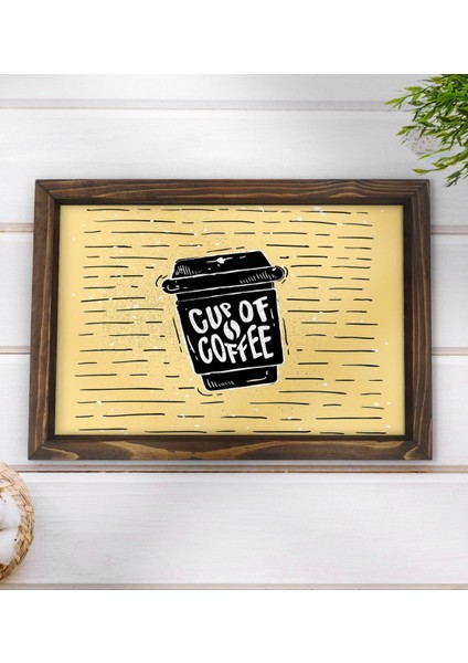 Gift Coffee Tasarımlı Doğal Ahşap Tepsi-1 modelleri