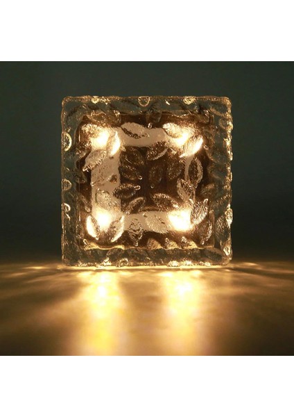 Solar 4 Ledli Buz Cam Güneş Enerjili Zemin Dekoratif Bahçe Aydınlatma