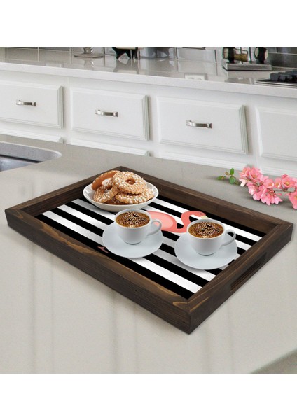 Gift Flamingo Tasarımlı Doğal Ahşap Tepsi-1 fiyatları