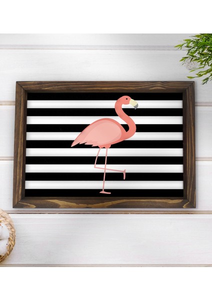 Gift Flamingo Tasarımlı Doğal Ahşap Tepsi-1 modelleri