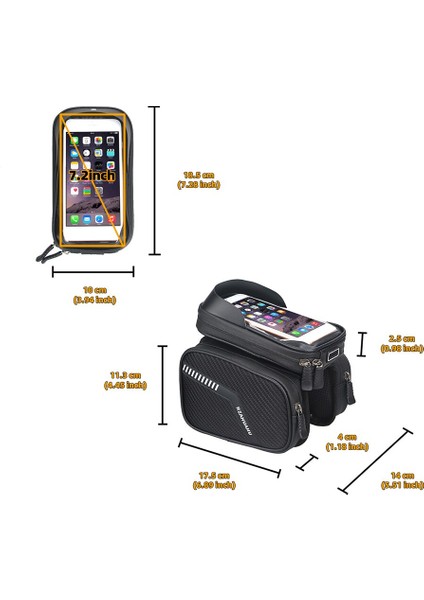 Mtb Bisiklet Üst Tüp Çanta Bisiklet Kılıfı Bisiklet Eyer Çantaları Mtb Bisiklet Ön Çerçeve Su Geçırmez Bisiklet Telefon Tutucu Kılıfı (Yurt Dışından)