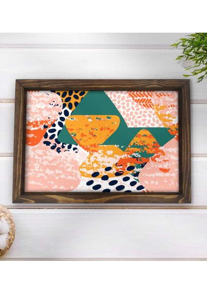 Gift Modern Art Tasarımlı Doğal Ahşap Tepsi-1 modelleri