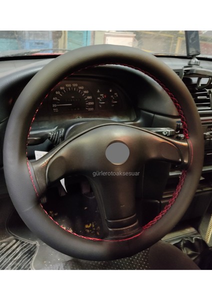 Opel Vectra B Kasa Direksiyon Kılıfı Kırmızı-Siyah 10.5cm