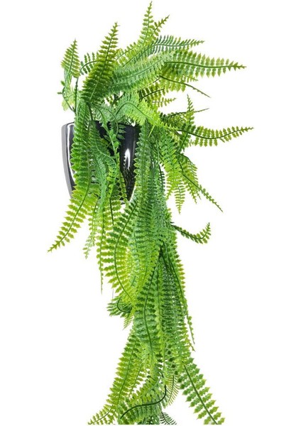 Yapay Çiçek Siyah Saksıda Sarkan Çiçek Boston Fern