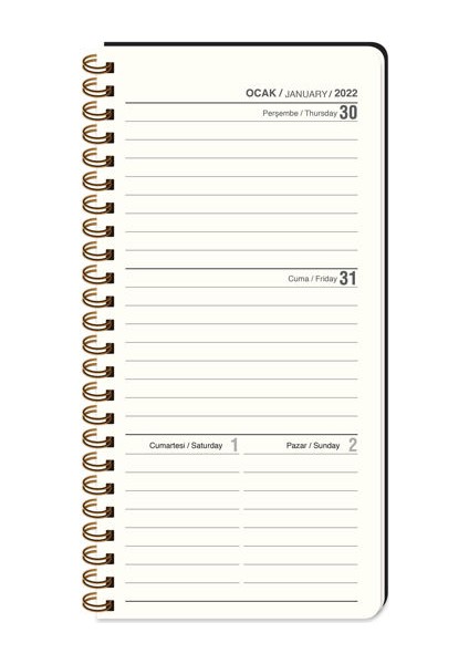 Haftalık Spiralli Cep Ajandası 8 x 16 cm fiyatları