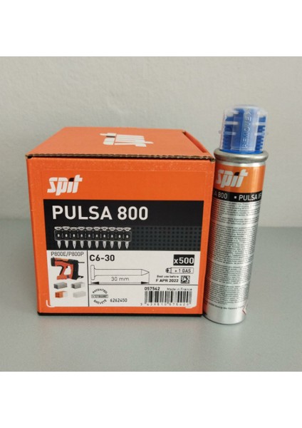 Spi̇t Pulsa 800 C6-30 500 Adet 30 mm Beton Çi̇vi̇si̇ + Gaz