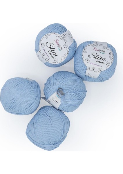 Spagettiyarn Bebe Mavi Slim Cotton Ip - 5'li Set fiyatları