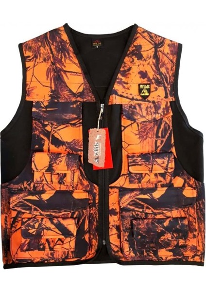 Haki Turuncu Kamuflaj Avcı Yeleği YEL27173HT - Xl