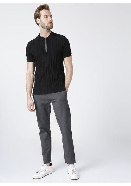 Basic Siyah Erkek Polo T-Shirt- DAX