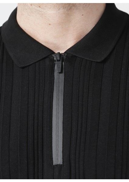 Basic Siyah Erkek Polo T-Shirt- DAX