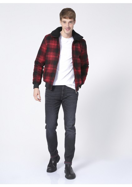 221 Lcm 2320103111_ROLF Düz Yaka Normal Bel Normal Kalıp Düz Kırmızı Erkek Mont