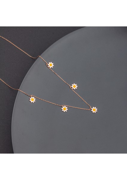 925 Ayar Gümüş Beşli Papatya Kolye fiyatları