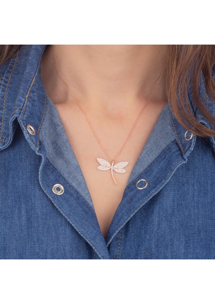 925 Ayar Gümüş Zirkon Taşlı Yusufçuk Kolye modelleri