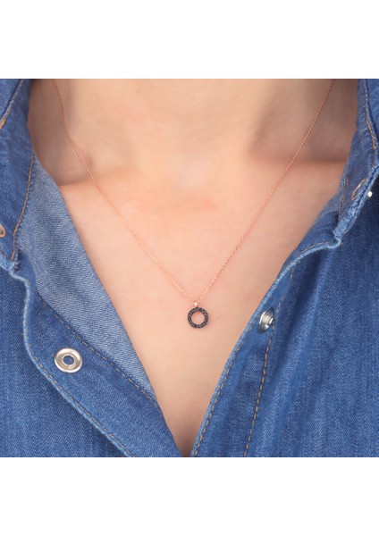 925 Ayar Gümüş Oniks Taşlı Çember Kolye modelleri