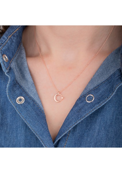 925 Ayar Gümüş Ay Yıldız Kolye modelleri