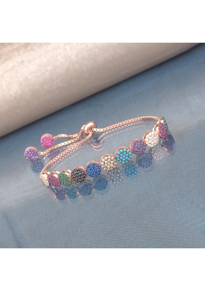 925 Ayar Gümüş Mix Taşlı Asansörlü Bileklik fiyatları