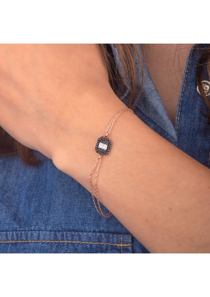 925 Ayar Gümüş Oniks Taşlı Trapez Bileklik modelleri