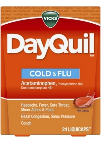 Vıcıksa Dayquil Cold & Flu Multi-Symptom Liquicaps 24ct