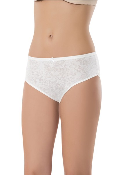 Anıt 3477 Karışık Renkli 10 Adet Kadın Devore Arkası Kule Dantelli Bato Külot