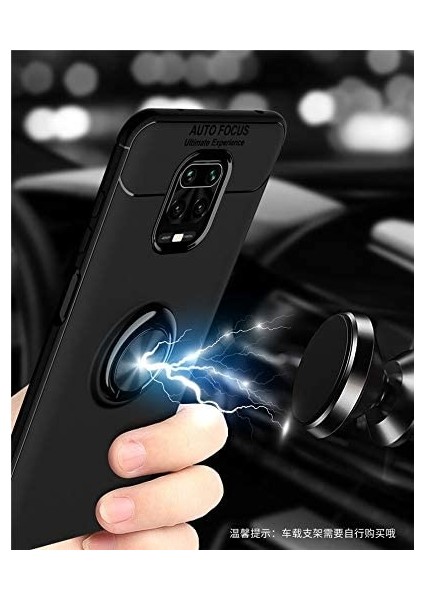 Xiaomi Redmi Note 9 Pro Yüzüklü Manyetik Ravel Kılıf Siyah Kırmızı fiyatları