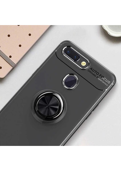 Xiaomi Mi 8 Lite Yüzüklü Manyetik Ravel Kılıf Siyah Mavi indirimleri