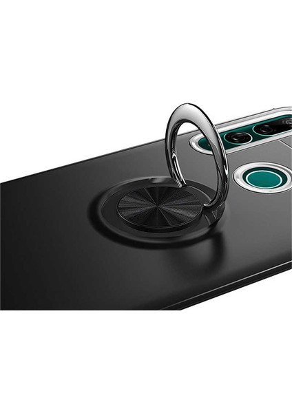 Huawei Y9 Prime 2019 Yüzüklü Manyetik Ravel Kılıf Nano Ekran Koruyucu Full Setsiyah Kırmızı fırsatları