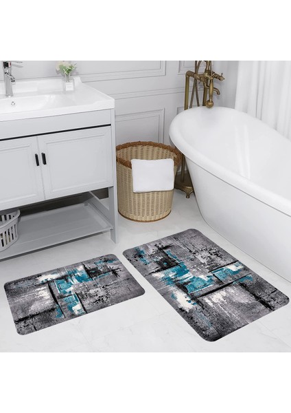 Dijital Baskılı 2'li Banyo Paspas Takımı RVG5156