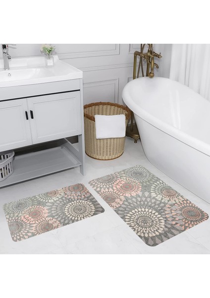 Dijital Baskılı 2'li Banyo Paspas Takımı RVG5201