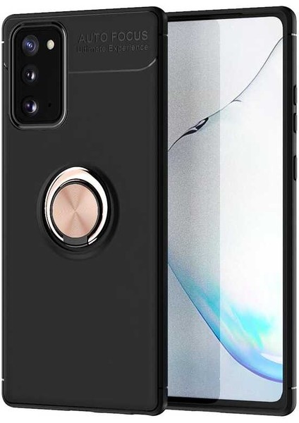 Samsung Galaxy S20 Fe Yüzüklü Manyetik Ravel Kılıf Siyah Bronz