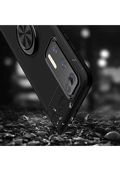 Huawei P40 Yüzüklü Manyetik Ravel Kılıf Siyah Bronz fırsatları