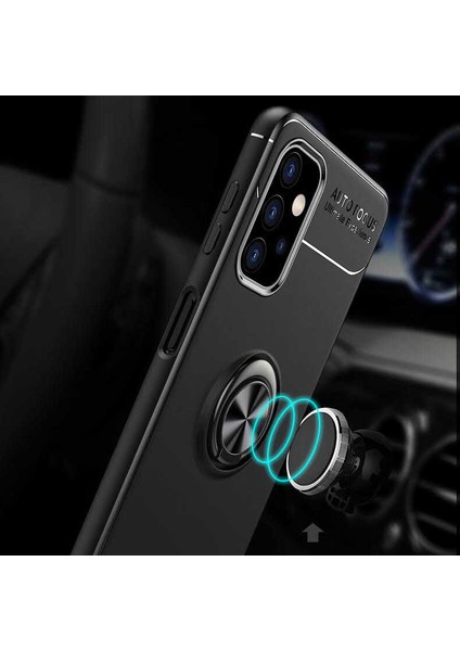 Samsung Galaxy A32 4g Yüzüklü Manyetik Ravel Kılıf Nano Ekran Koruyucu Full Setsiyah Bronz fiyatları