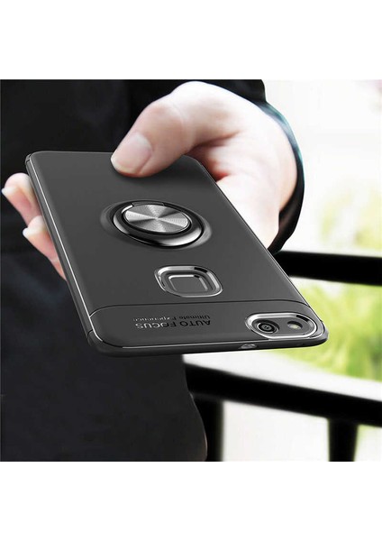 Huawei P10 Lite Yüzüklü Manyetik Ravel Kılıf Nano Ekran Koruyucu Full Setsiyah Bronz fırsatları