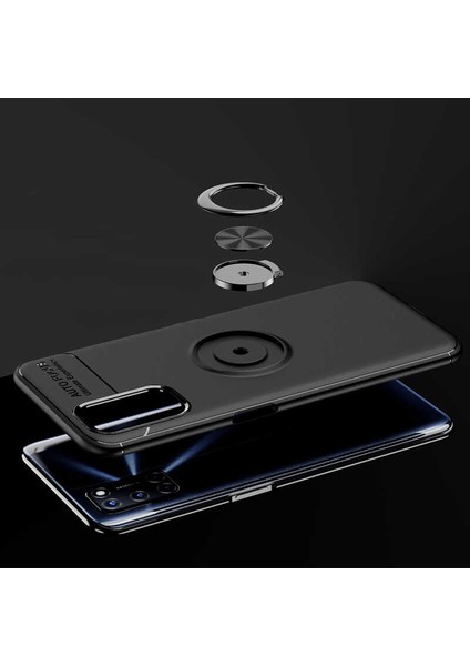 Oppo A52 Yüzüklü Manyetik Ravel Kılıf Nano Ekran Koruyucu Full Setsiyah Bronz indirimleri