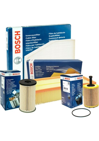 Opel Vectra B 1.6 2.0 Benzinli Bosch Filtre Bakım Seti 19952003(HAVA+YAĞ+STANDART Polen)